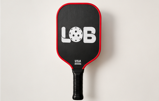 LOB T700 Stealth Black / Red paddle, studio shot