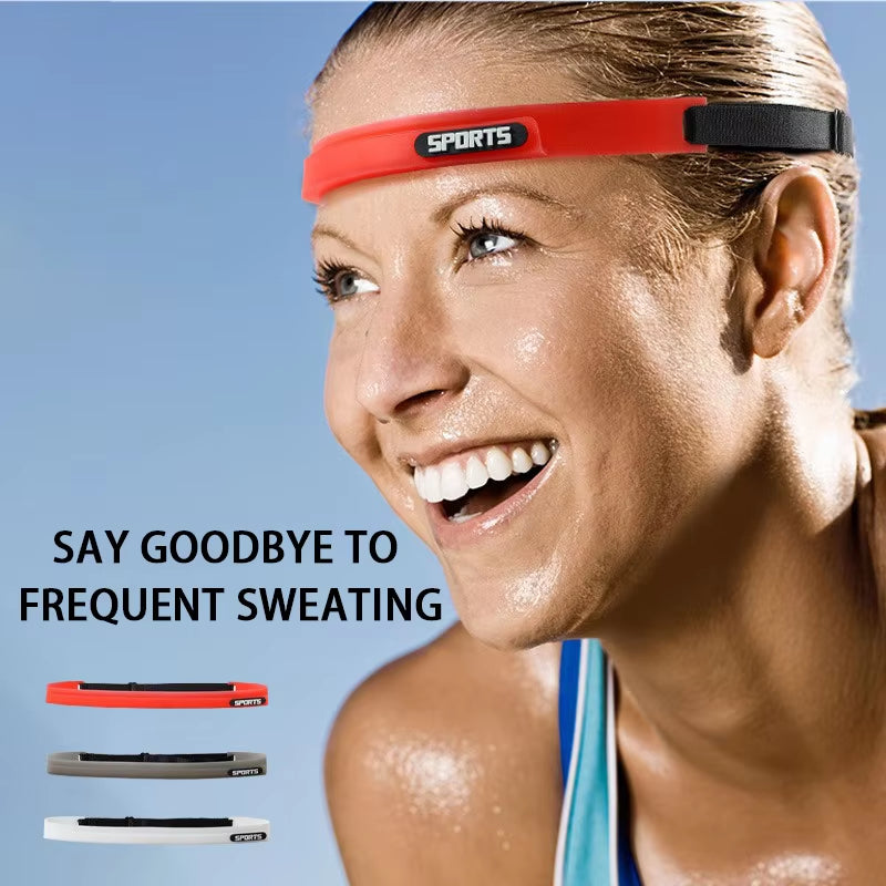 Elastic Head Sweatband Soft Silicone Running Yoga Cycling Sweat Band for Men Women Fitness Basketball Tennis Headband