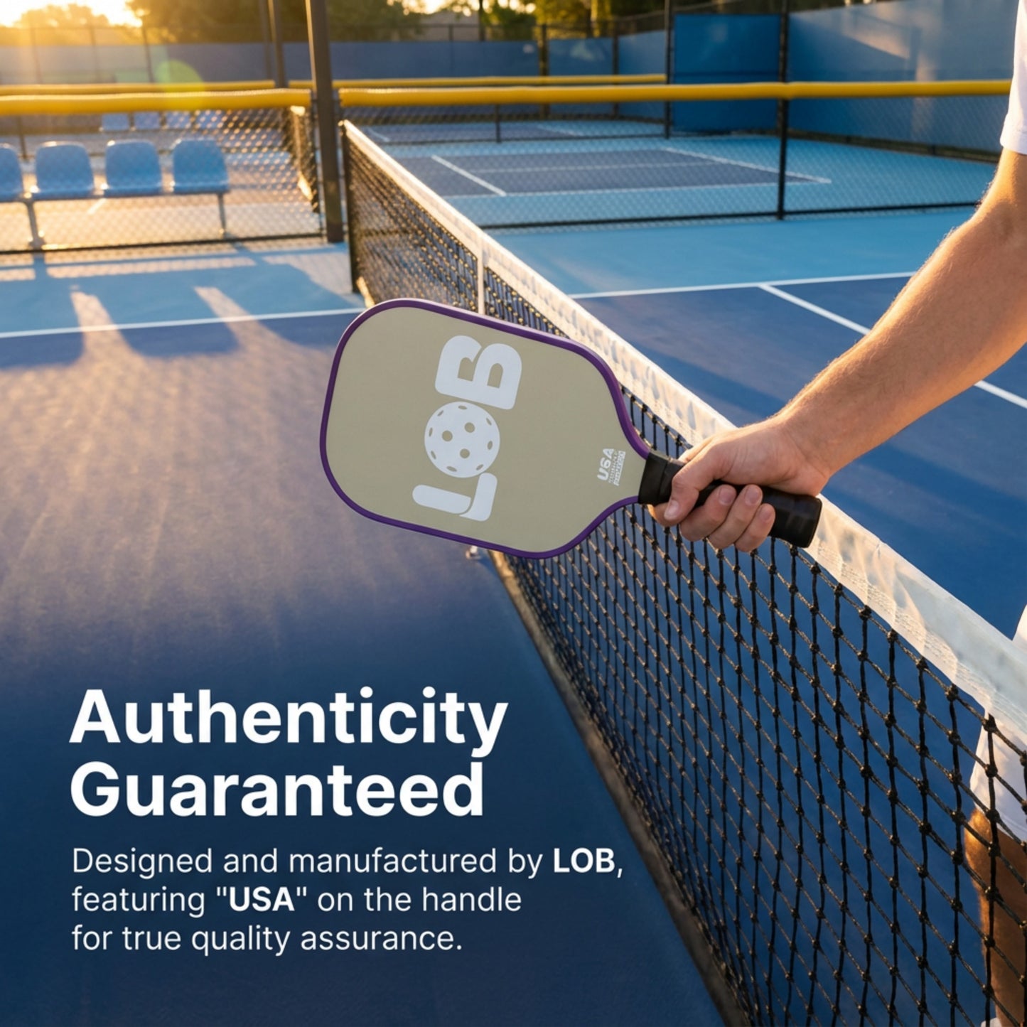 LOB T700 Beige with Purple Raw Carbon Fiber Pickleball Paddle