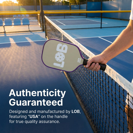 LOB T700 Beige with Purple Raw Carbon Fiber Pickleball Paddle