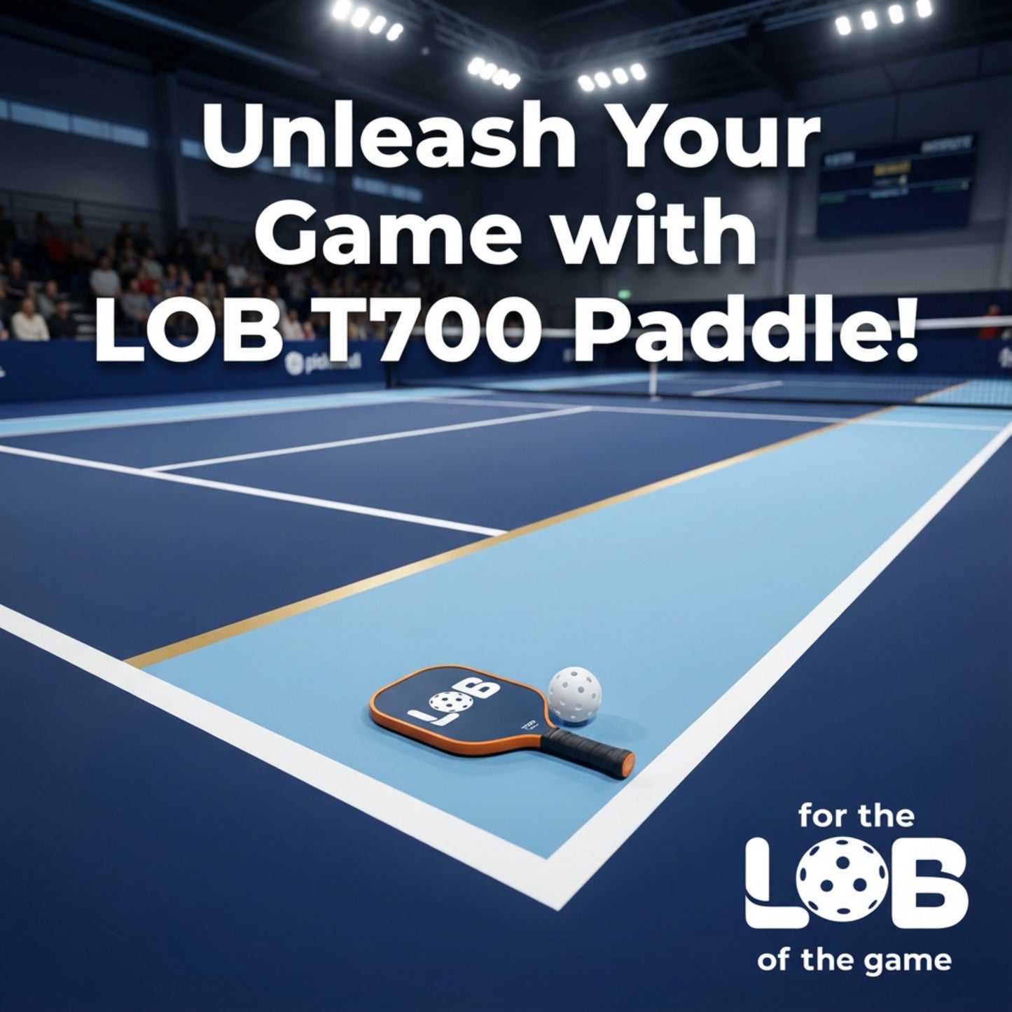 LOB T700 Blue with Orange Raw Carbon Fiber Pickleball Paddle