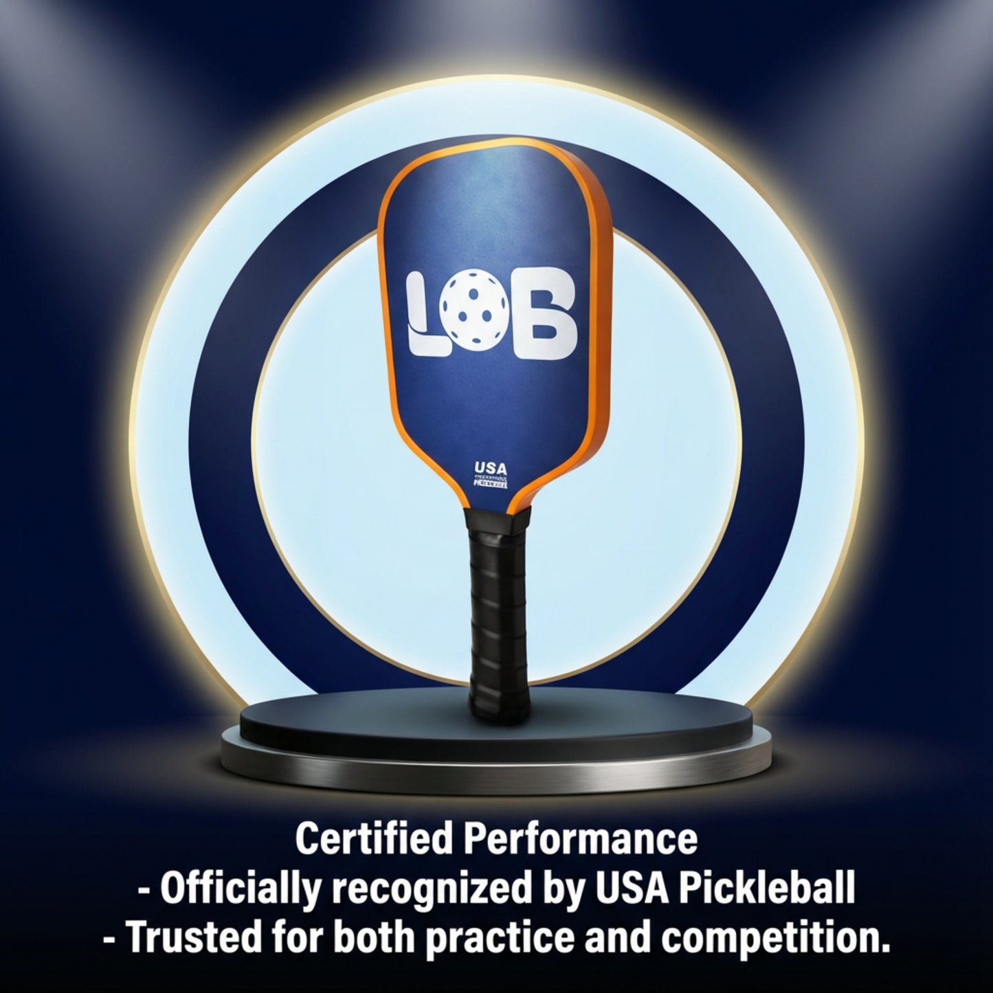 LOB T700 Blue with Orange Raw Carbon Fiber Pickleball Paddle