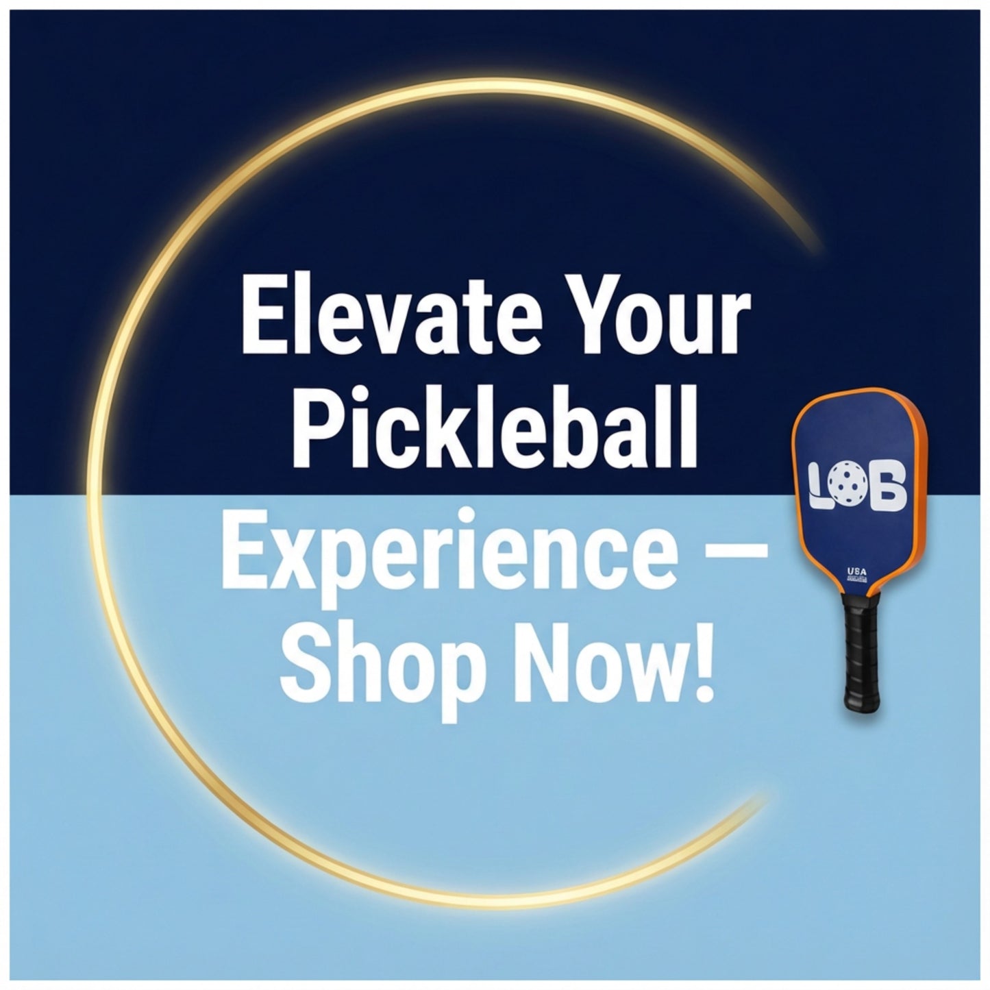 LOB T700 Blue with Orange Raw Carbon Fiber Pickleball Paddle