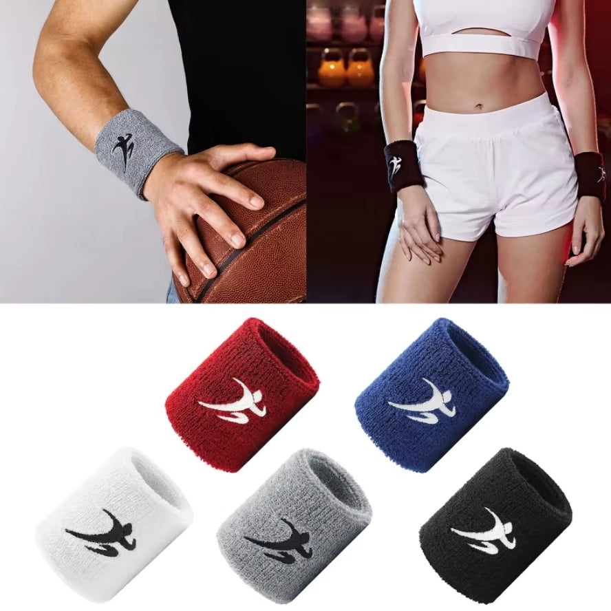 Fashion Working Out Wristbands Wrist Sweatbands Sweat Bands Soft Cotton Stretchy Wrist Bands Terrys Cloth for Gym Sports G99D