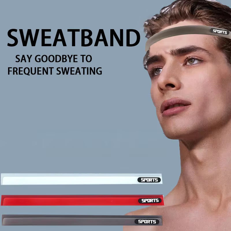 Elastic Head Sweatband Soft Silicone Running Yoga Cycling Sweat Band for Men Women Fitness Basketball Tennis Headband