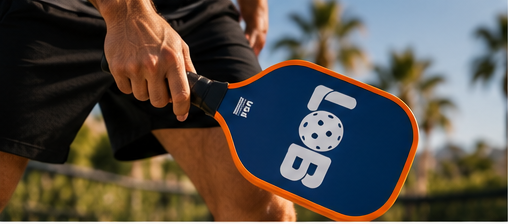 LOB T700 Court Blue / Orange paddle in play